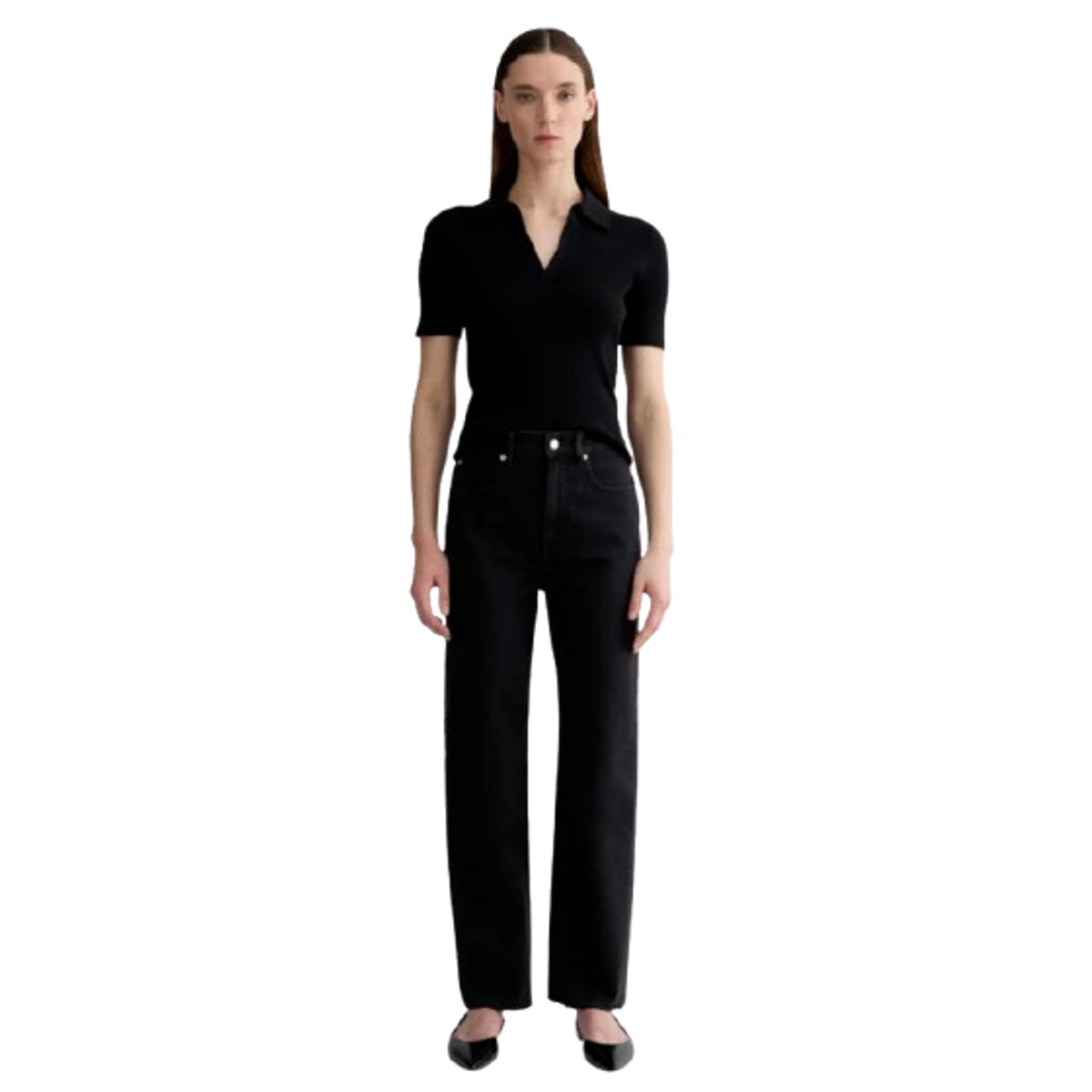 EVERLANE Women's The Way-High Jeans 27x29 US 4 Long Coal Black Straight Leg NWT