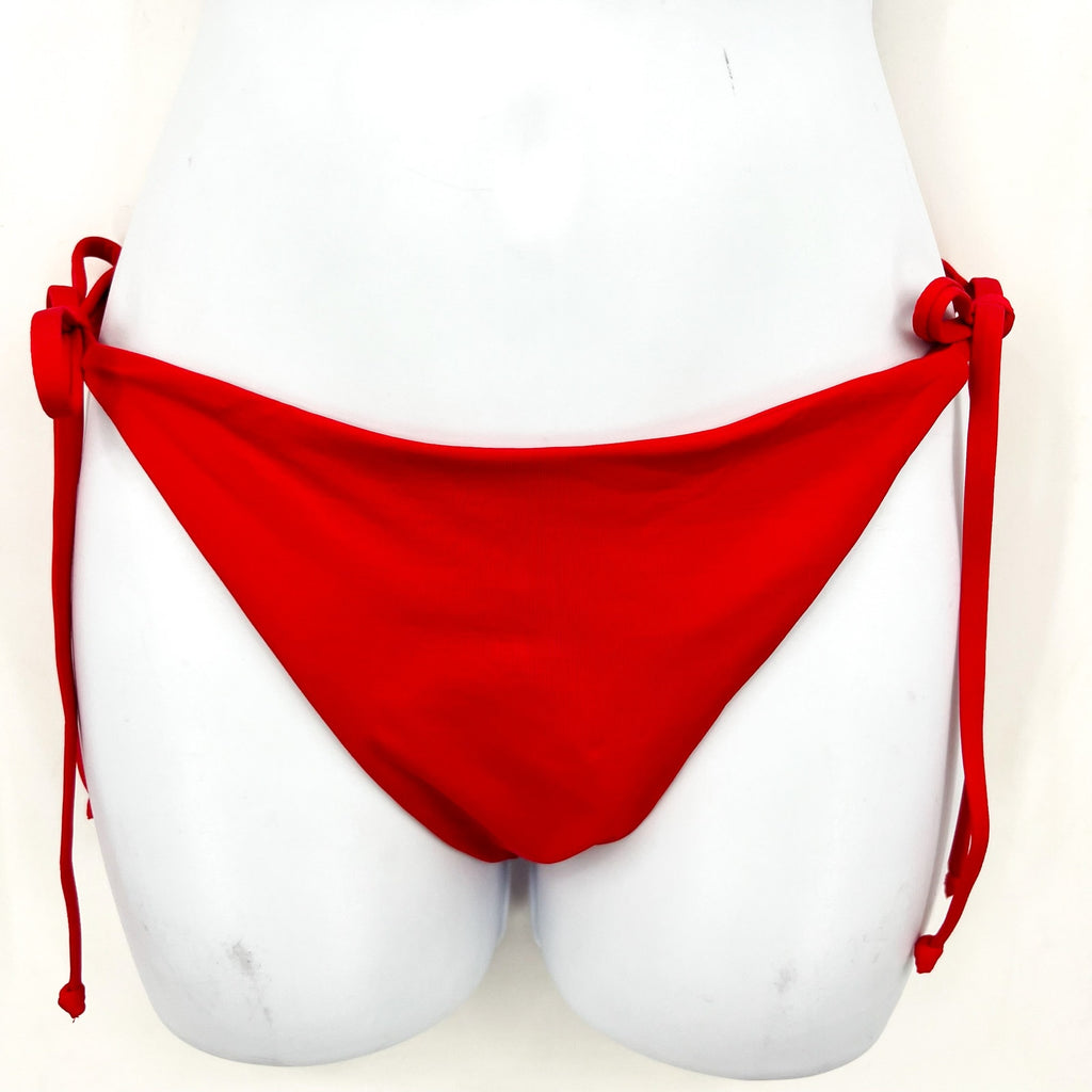 BECCA Women's Side Tie Hipster Bikini Bottom Large Fire Red Color Code NWT
