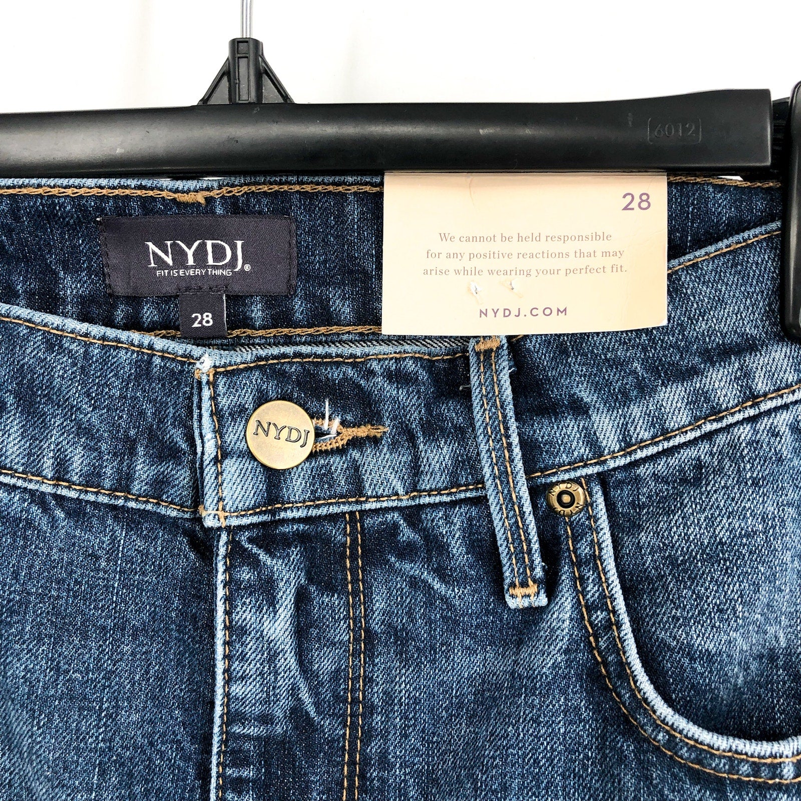 NYDJ Womens Brooke Loose Straight Jeans Size 28 US 6 Blue Sawyer High-Rise NWT