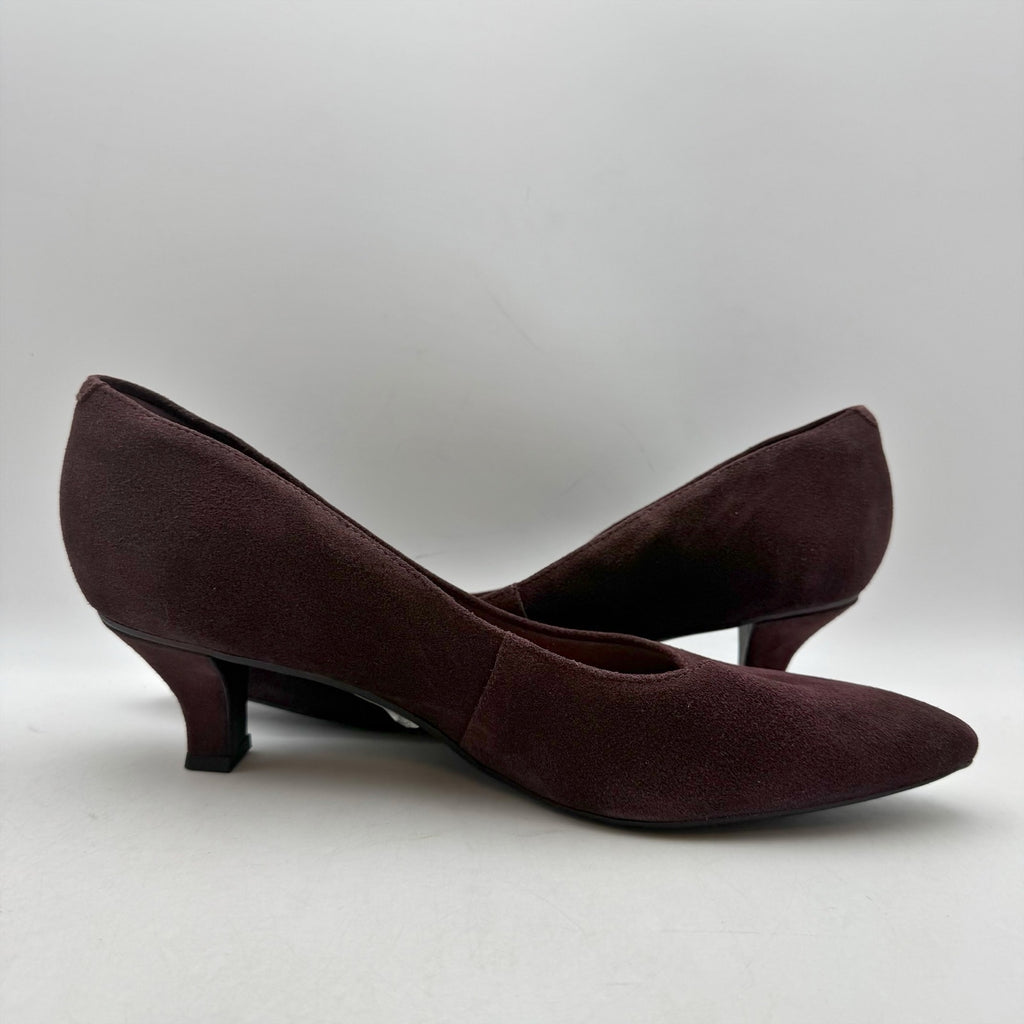 Clarks Womens Kepley Vine Pumps US 11 M Burgundy Purple Heels Suede NWOB