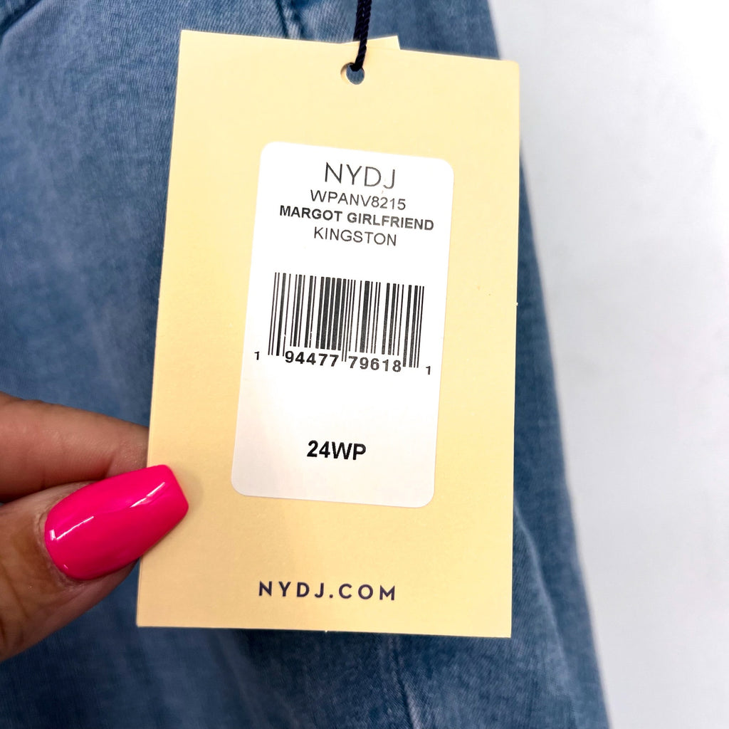 NYDJ Womens Margot Girlfriend Jeans Size 24W PETITE Kingston Blue NWT