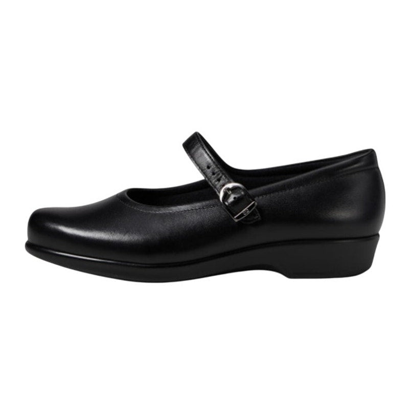SAS Womens Maria Mary Jane Flat US 10WW EXTRA WIDE Black Leather NIB