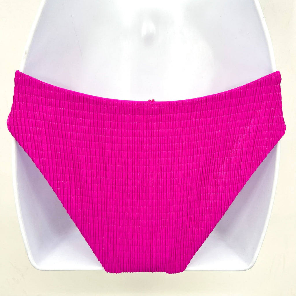 BECCA Women's Luminous Hipster Bikini Bottom Small Vivid Pink Cut Out Swim NWT