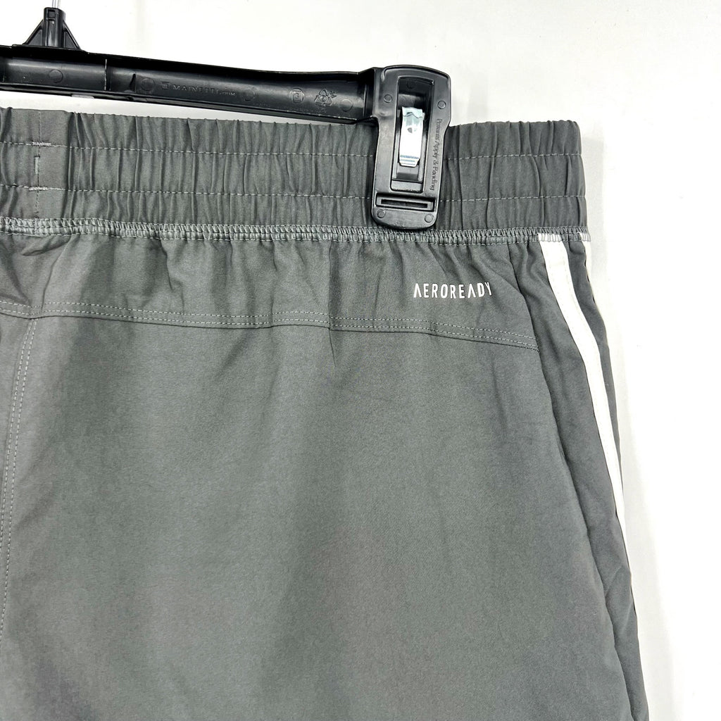 ADIDAS Women's Pacer 3-Stripes Athletic Shorts Large Grey White NWT