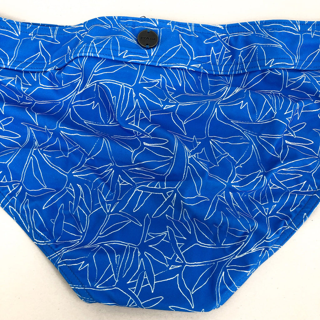 PRANA Women's Ramba Bikini Bottom Large Blue Floret Print UPF 50 NWT