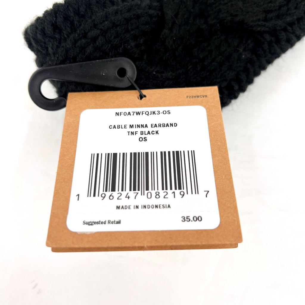 THE NORTH FACE Women's Cable Minna Earband OS Black Stretch Knit NWT