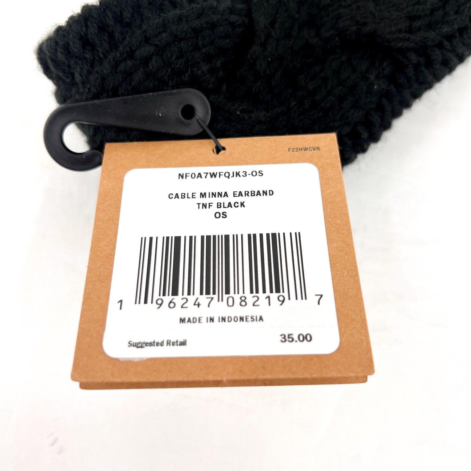 THE NORTH FACE Women's Cable Minna Earband OS Black Stretch Knit NWT