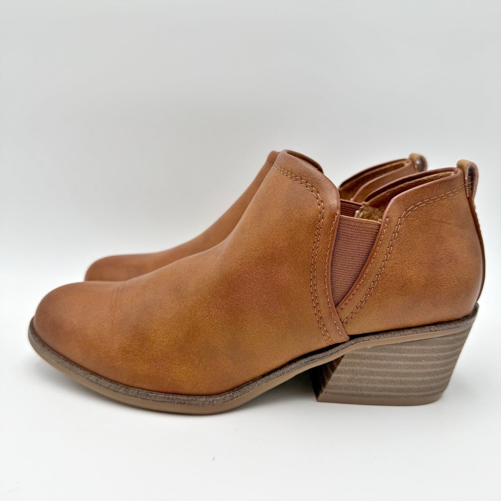 Dr. Scholls Womens Laurel Ankle Bootie Size 6.5 EU 36.5 Brown Leather Boot NWOB