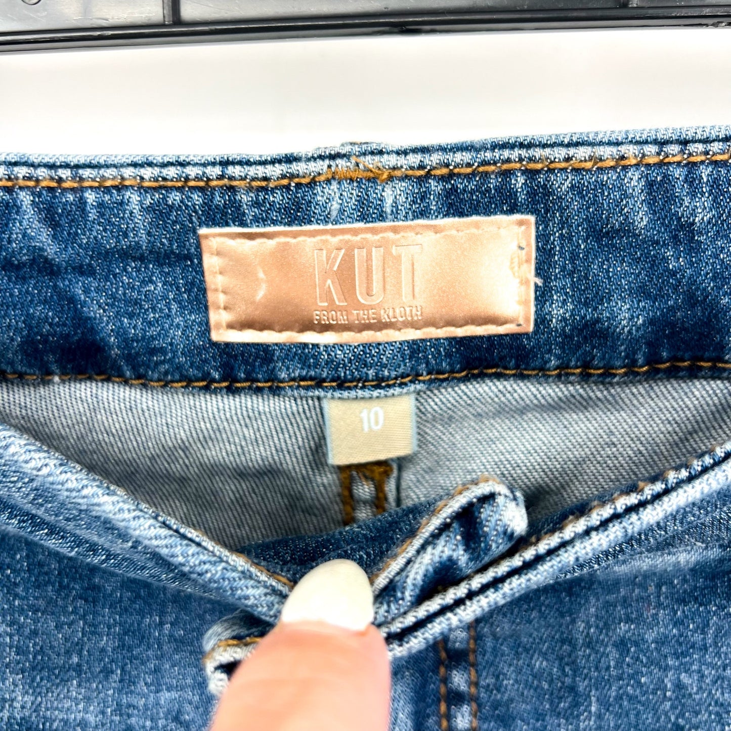 KUT FROM THE KLOTH Meg Wide Leg Jeans 10 Blue Milestone High Rise Fab Ab NWT