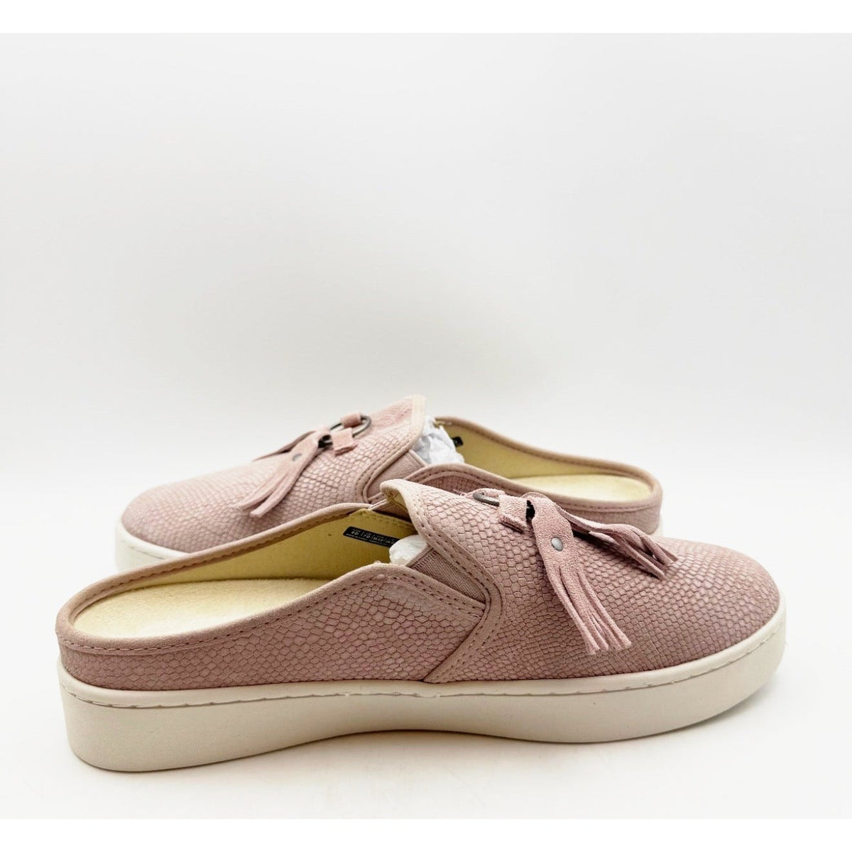 Spenco Women's Bindie Slide Slip On Shoe 9 Wide Blush Pink Embossed Suede NIB