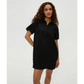 MICHAEL STARS Women's Ola Utility Dress Medium Black Short Sleeve Linen NWT