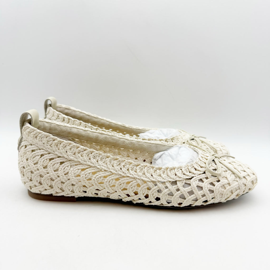 Kelsi Dagger Brooklyn Womens Frankie Flats US 8.5 EU 39 White Crochet NWOB