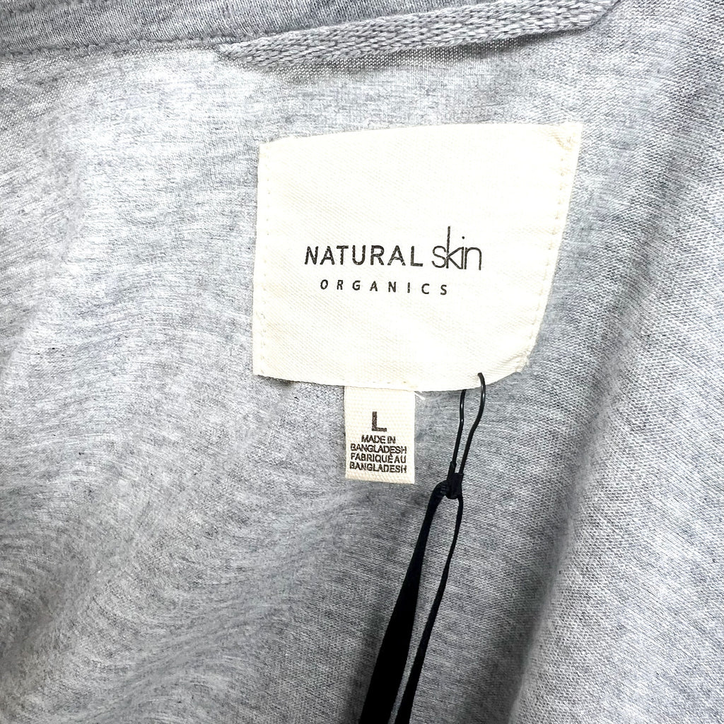 NATURAL SKIN ORGANICS Women's Juliana Robe Large Heather Grey Cotton NWT