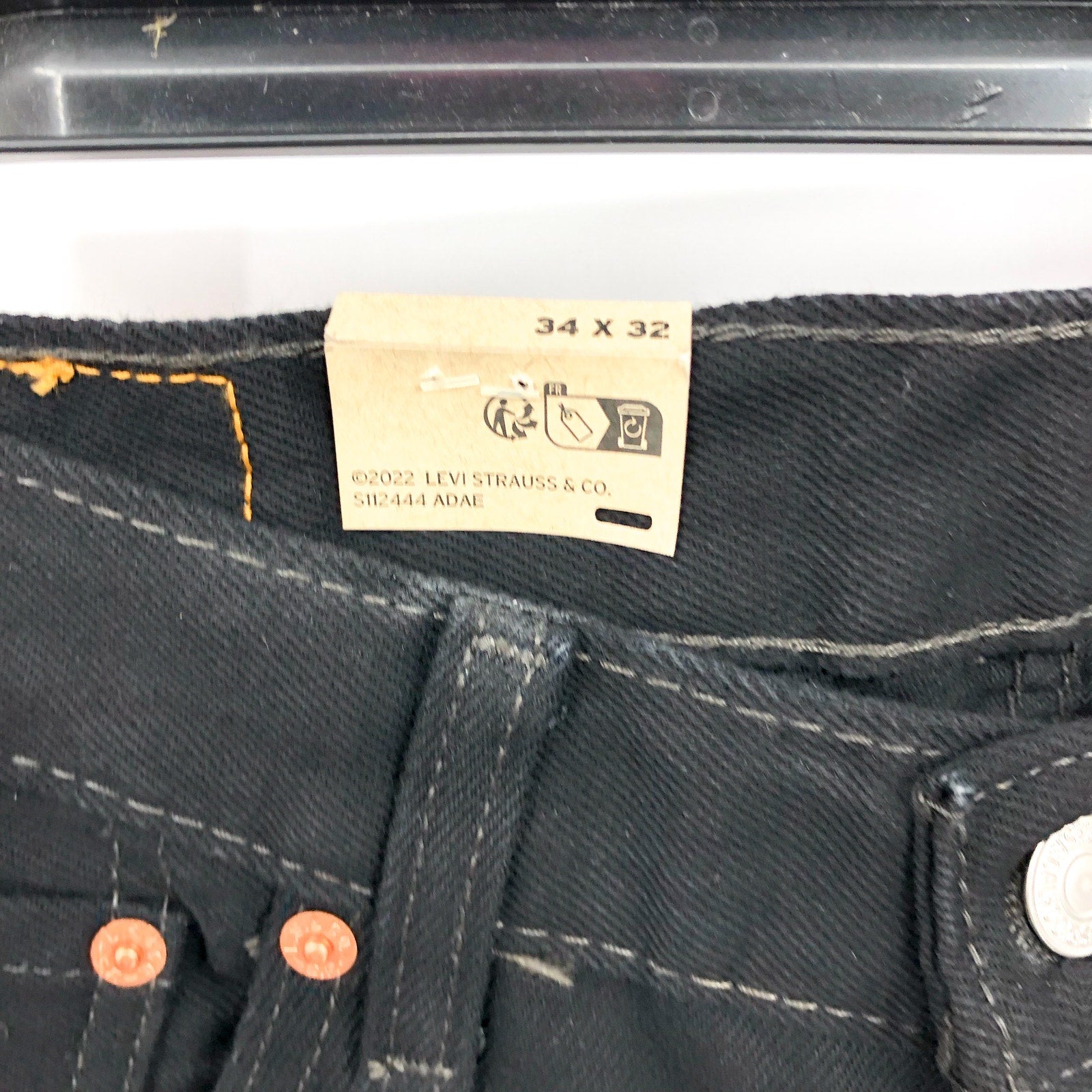 LEVI'S Men's 550 Relaxed Fit Jeans 34x32 Black Tapered Leg 00550-0260 NWT