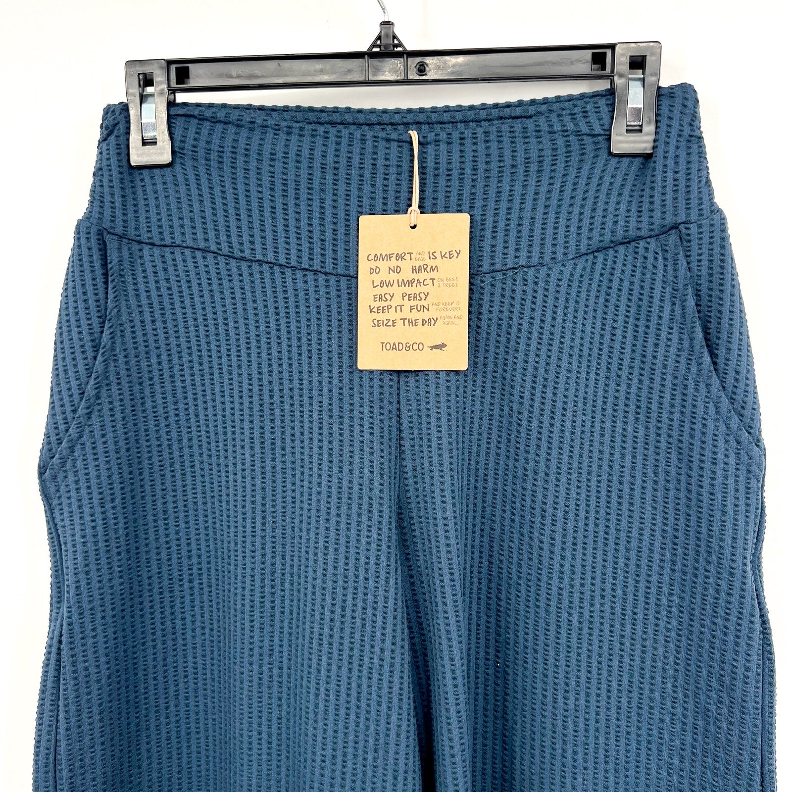 TOAD & CO Women's Chaka Wide Leg Pants XS Blue Midnight Texture Ankle NWT