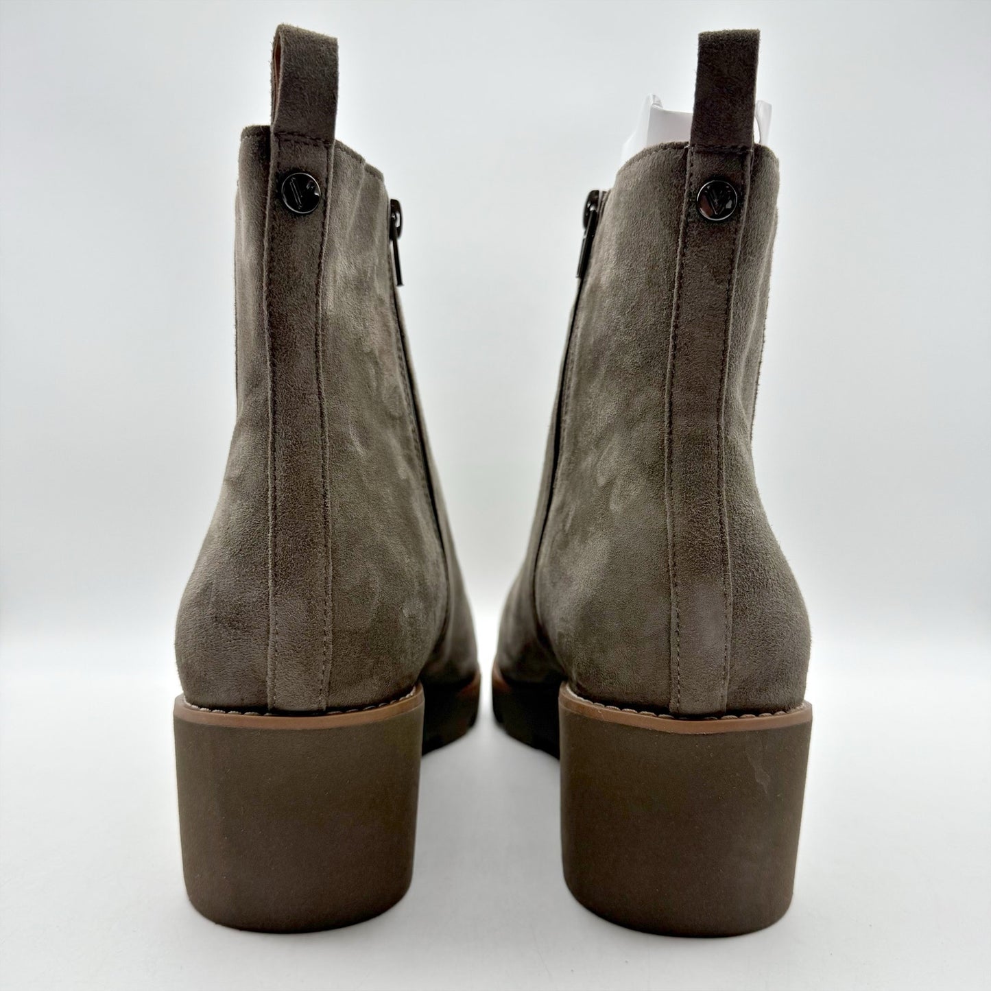 Vionic Womens Aria Ankle Booties US 12 Wide EU 43 Grey Suede NWOB