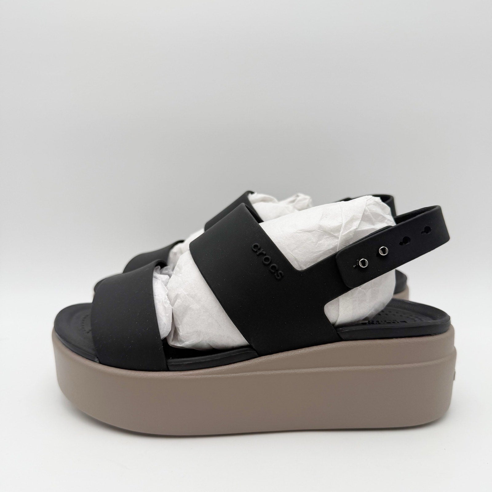 Crocs Womens Brooklyn Low Wedge Sandals Size 4 EU 33.5 Black NWT