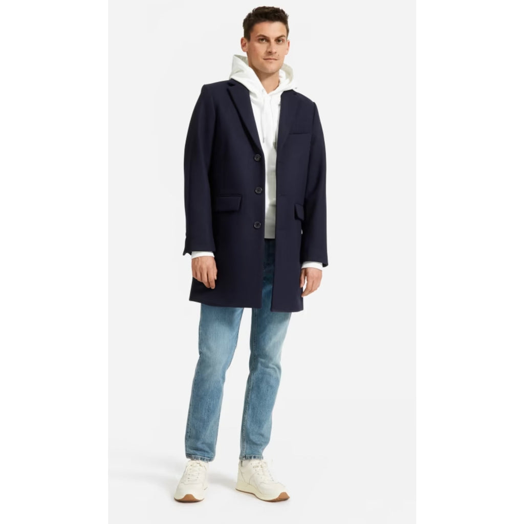 Everlane Mens The ReWool Overcoat Size Small Navy Blue Wool Blend NWT $298