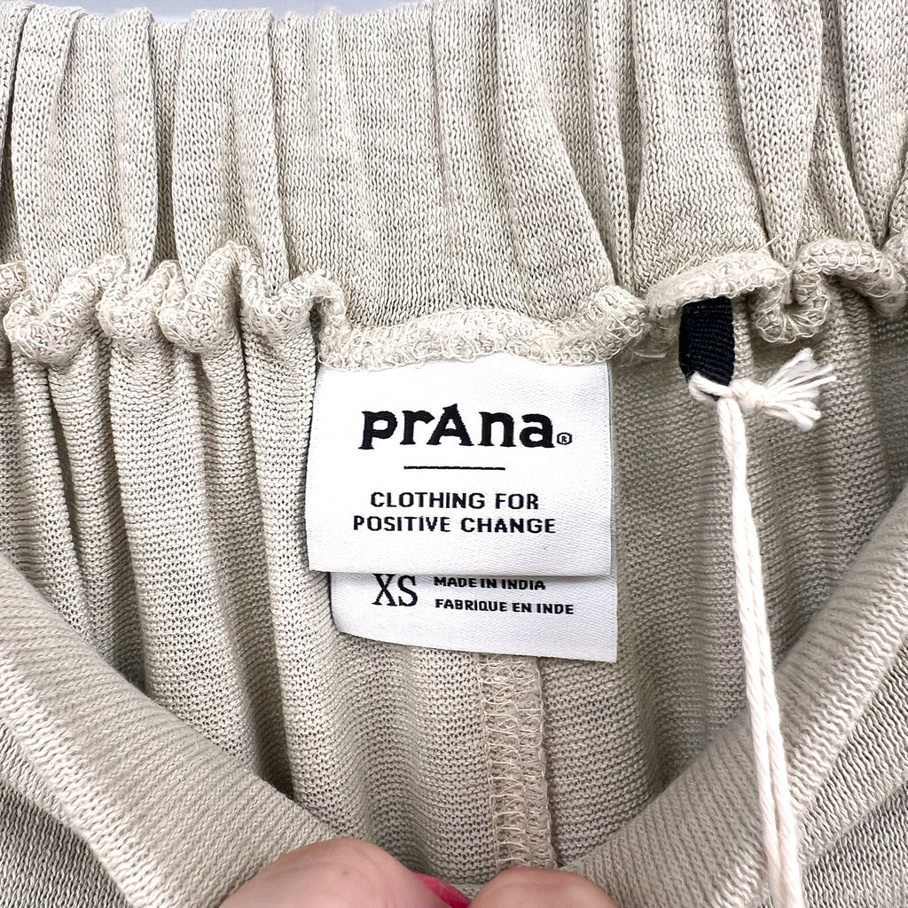 PRANA Women's Tidal Wave Midi Skirt XS Sand Beige High Low Knit NWT