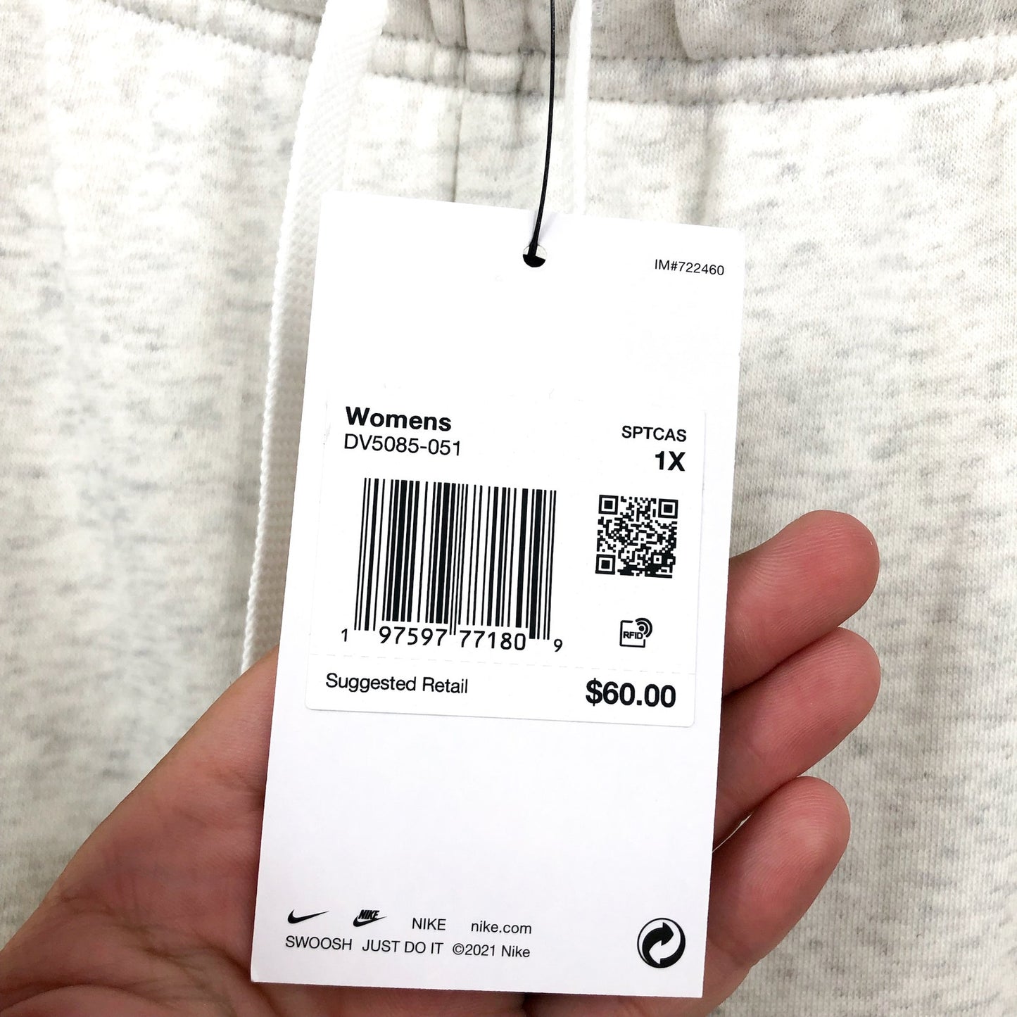 NIKE Womens Sportswear Club Fleece Joggers 1X Light Grey Mid-Rise Sweatpants NWT