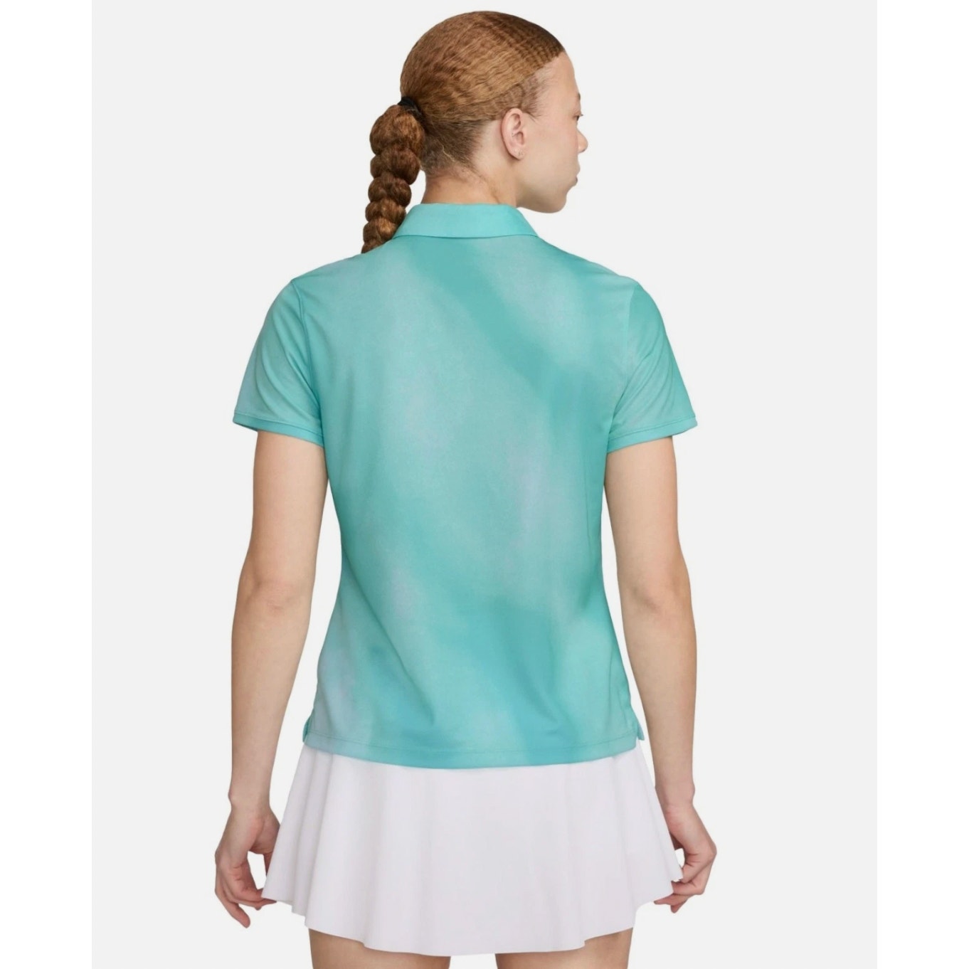 NIKE Womens Dri-FIT Short-Sleeve Golf Polo Shirt Small Blue Green Print NWT