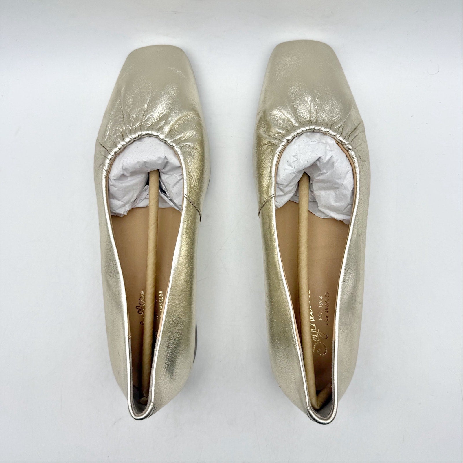 Seychelles Women Little Things Flats US 7.5 EU 38 Platinum Gold Leather NWOB