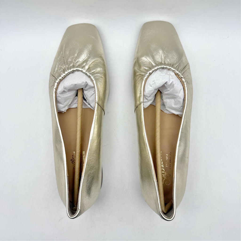 Seychelles Women Little Things Flats US 7.5 EU 38 Platinum Gold Leather NWOB