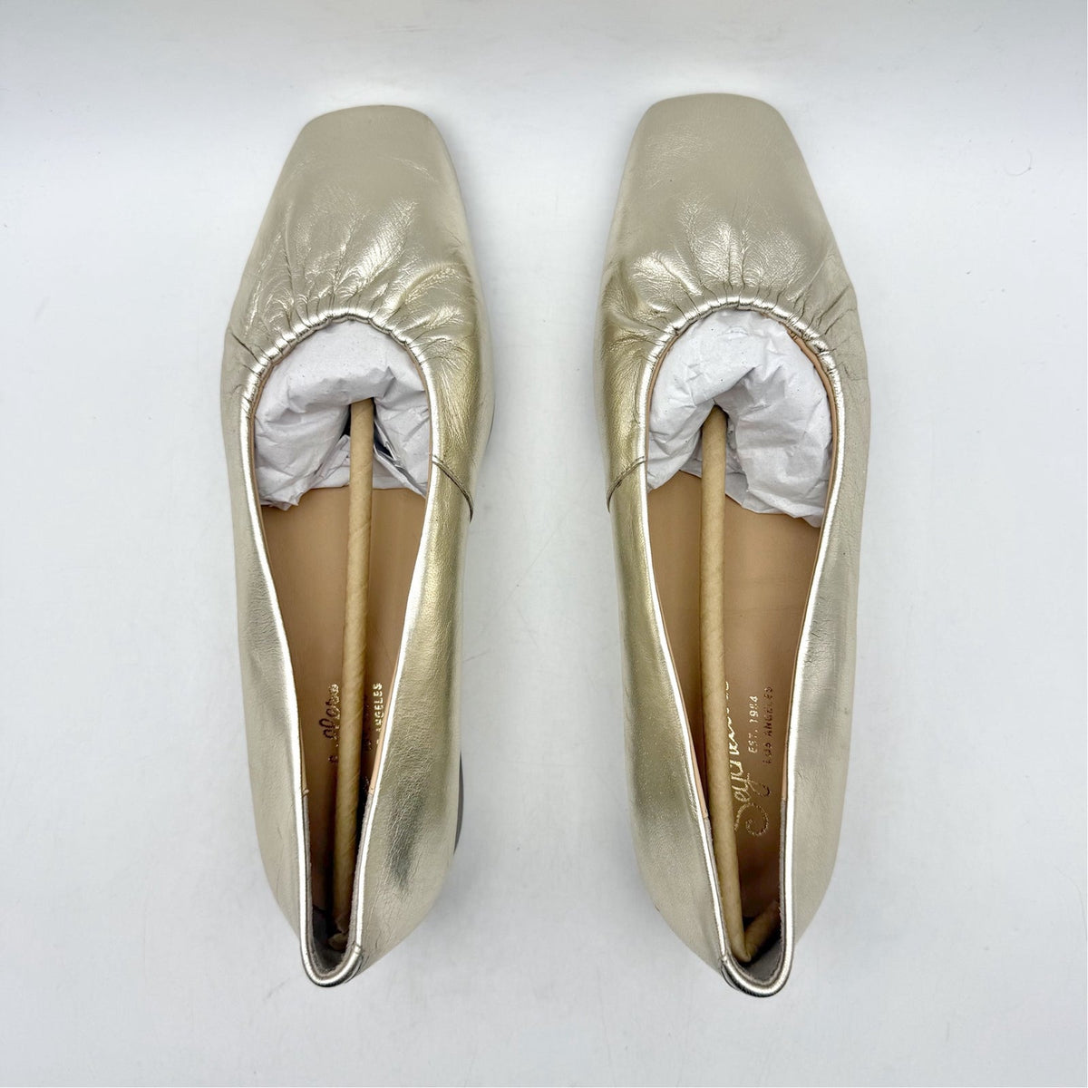 Seychelles Women Little Things Flats US 7.5 EU 38 Platinum Gold Leather NWOB