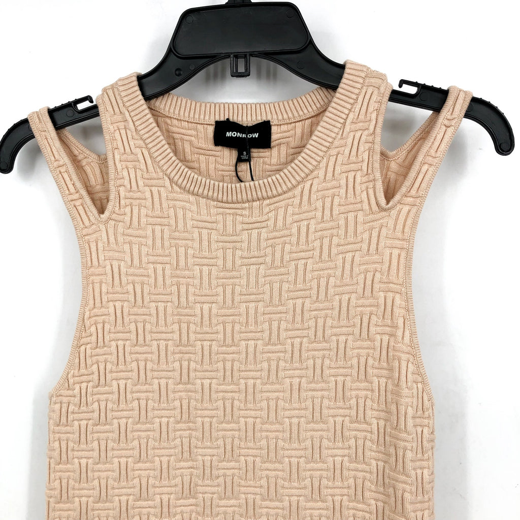 MONROW Women's Supersoft Sweater Knit Tank Midi Dress Small Cream Sleeveless NWT