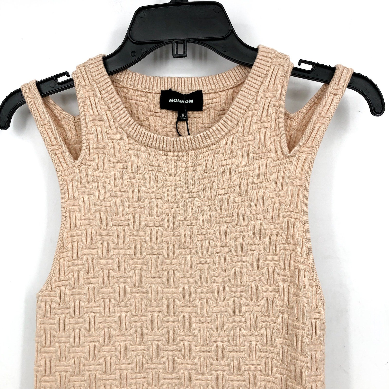 MONROW Women's Supersoft Sweater Knit Tank Midi Dress Small Cream Sleeveless NWT