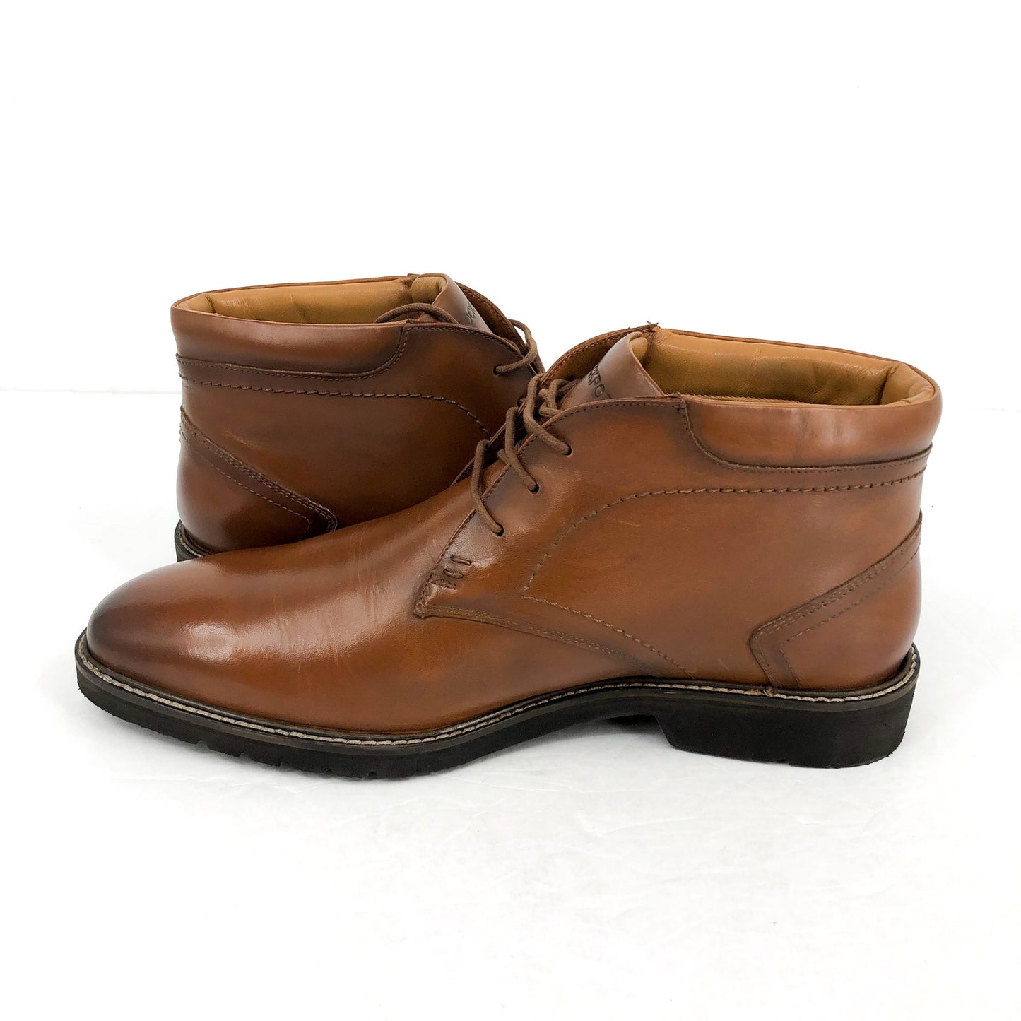 Rockport Mens Flynn Lace-up Ankle Boots US 9.5 XW EU 43 Brown Leather NIB