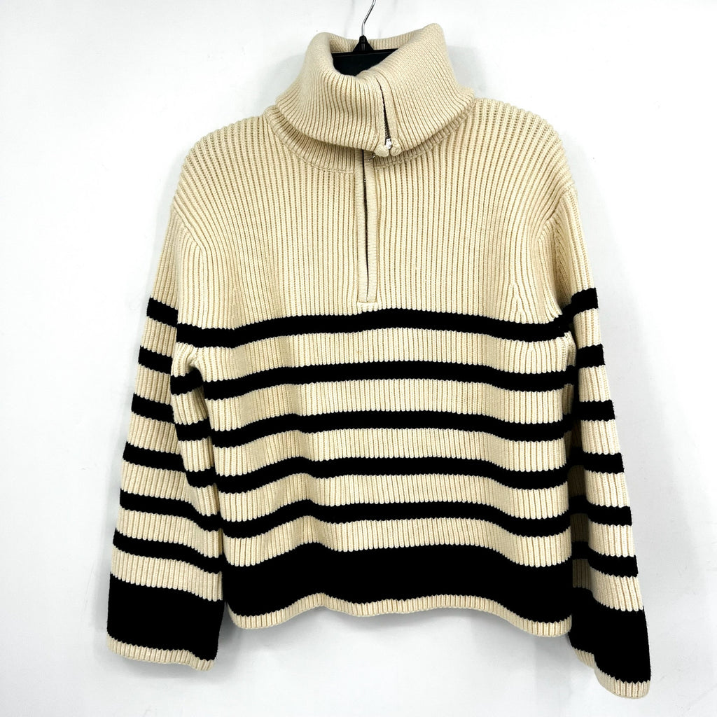 BLANKNYC Womens Turtleneck Striped Sweater XS Cream Black Peak Hour NWT