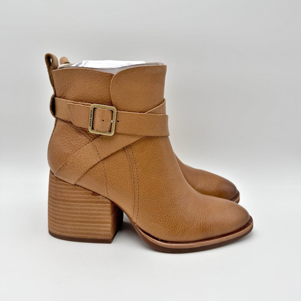 Kork-Ease Womens Joelle Heeled Ankle Booties US 6 M EU 36.5 Brown Leather NIB