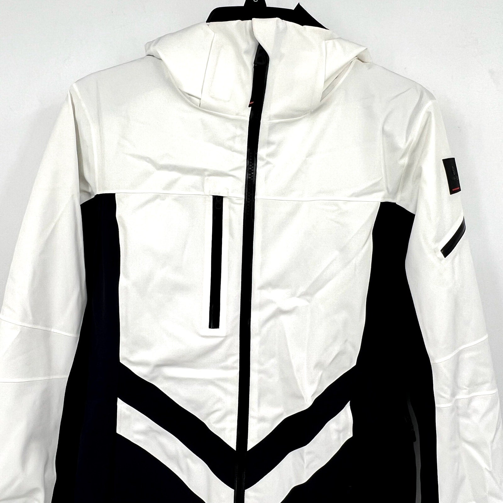 BOGNER Women's Dalya Hooded Two Tone Ski Jacket US 4 Small Off White WP NWOT