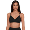 LAUREN RALPH LAUREN Double Strap Twist Bikini Top Size 4 Black Underwire NWT