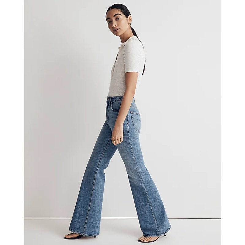 MADEWELL Women's Perfect Vintage Flare Jeans US 24 Blue Tarlow NJ203 NWT