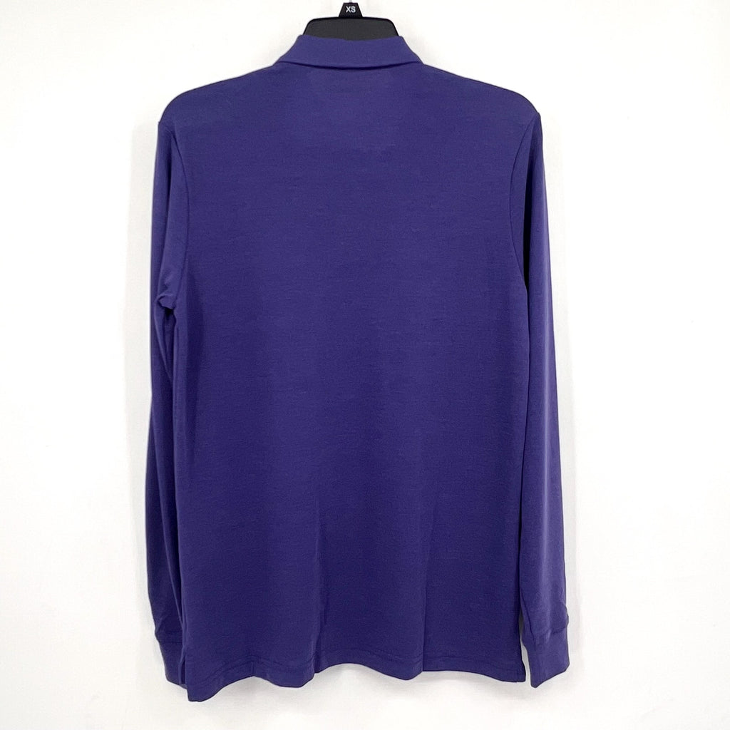OUTDOOR VOICES Men's Birdie Long Sleeve Polo Shirt XXS Purple DriRELEASE NWT