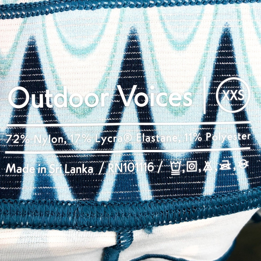 OUTDOOR VOICES Womens 5" Thrive Bike Shorts XXS Blue Polar Helios TechSweat NWT