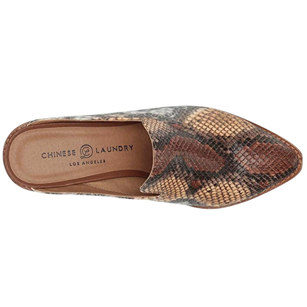 Chinese Laundry Womens Marnie Mules Size 5.5 EU 36 Brown Snake Print NIB