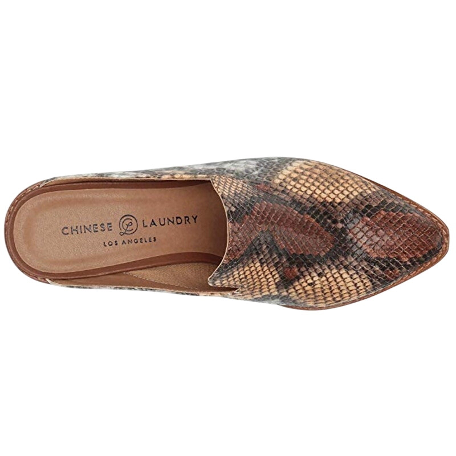 Chinese Laundry Womens Marnie Mules Size 5.5 EU 36 Brown Snake Print NIB