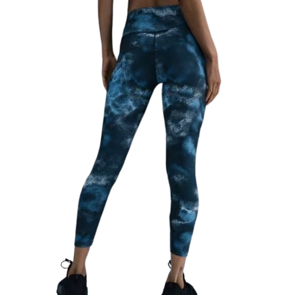 NIKE Women's One High Waist 7/8 Leggings Small Smokey Navy Blue Print NWT