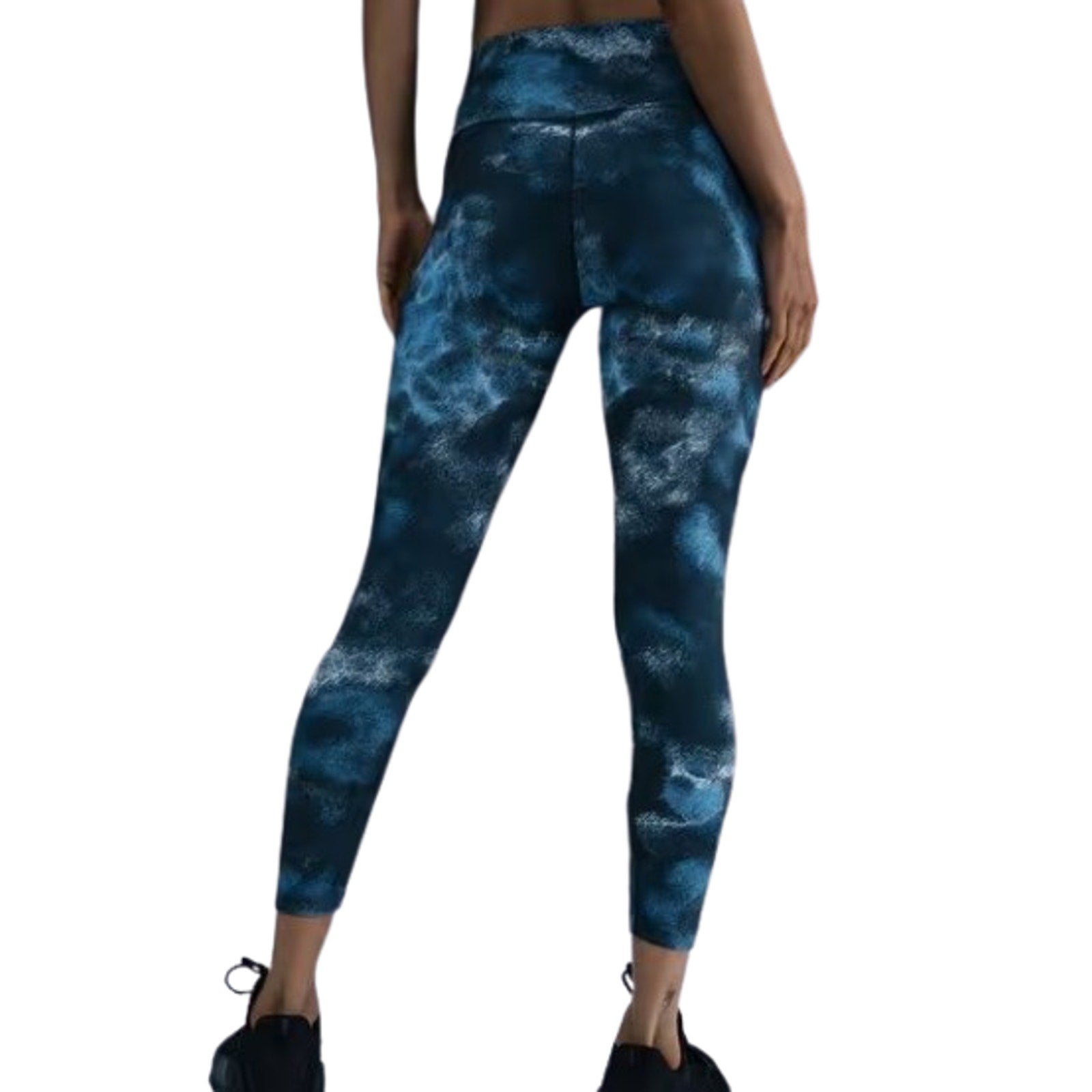 NIKE Women's One High Waist 7/8 Leggings Small Smokey Navy Blue Print NWT