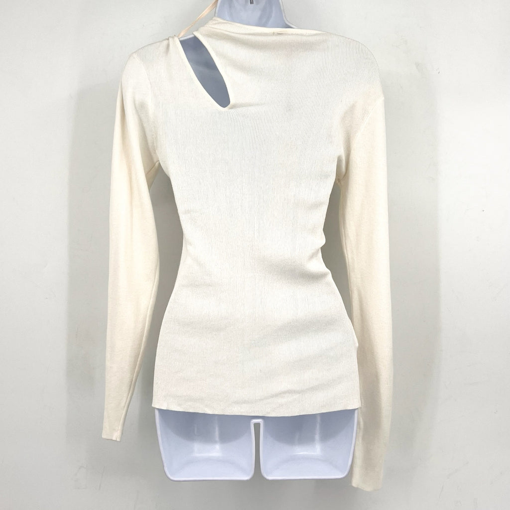 BCBGENERATION Women's Cutout Sweater Small White Marshmallow Small NWT
