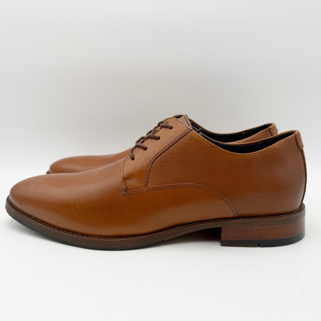 Johnston & Murphy Mens Landry Plain Toe Dress Shoe Size 9 M Brown Leather NIB