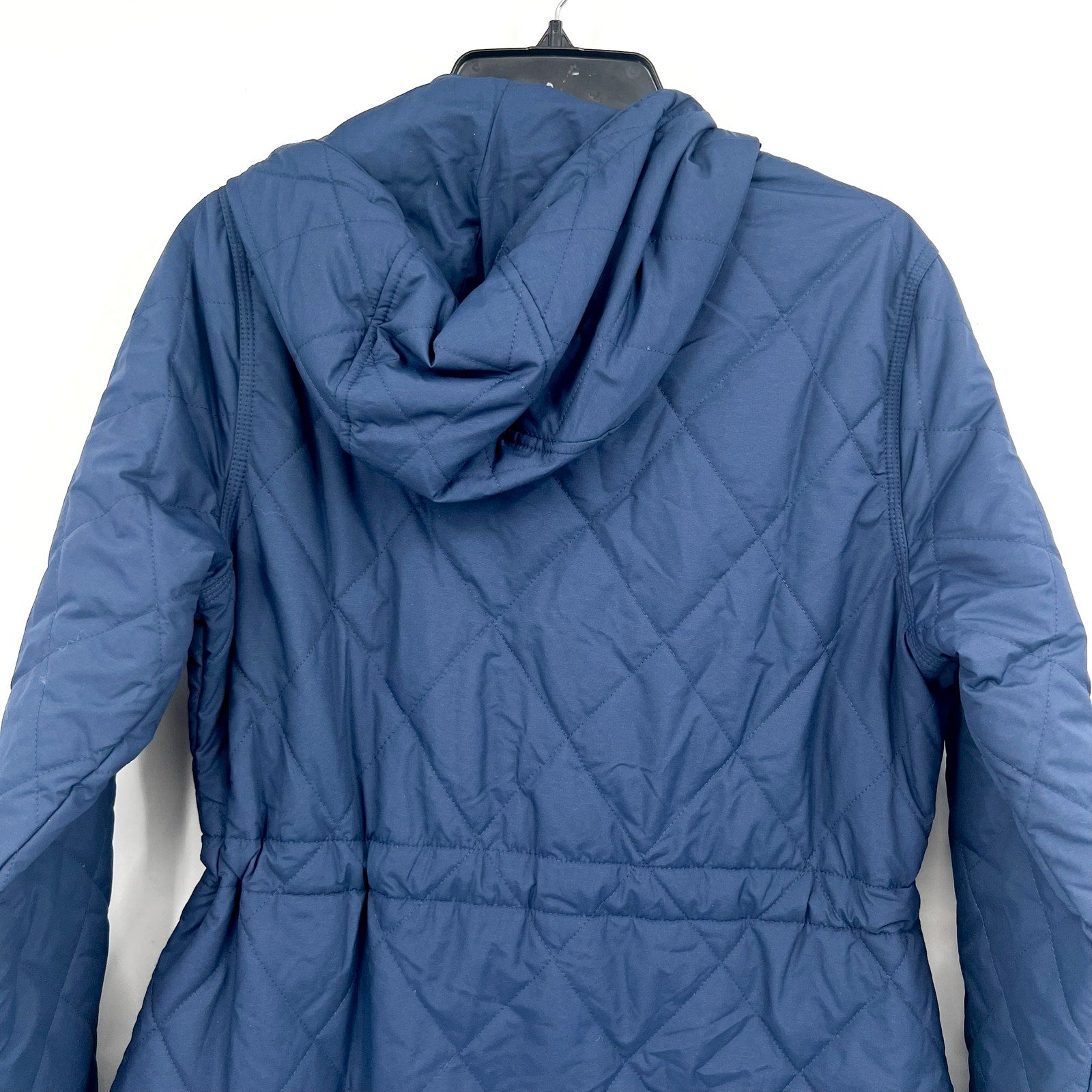 L.L BEAN Womens Bean's Cozy Quilted Coat Medium Petite Blue Mid-Length NWOT