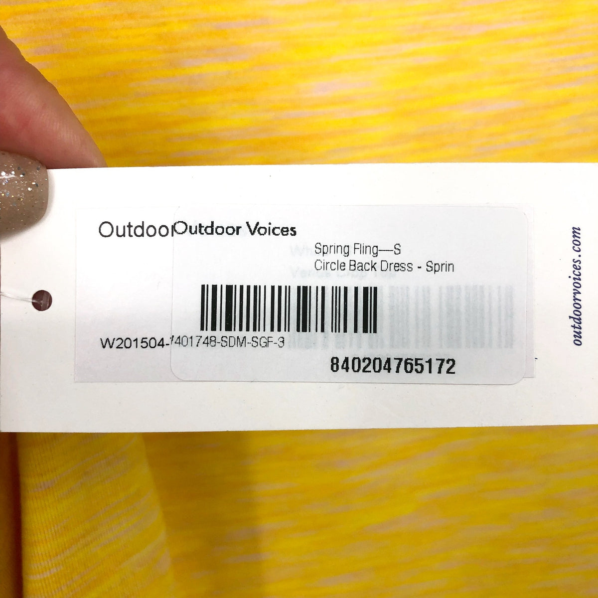 OUTDOOR VOICES Women's Flow Circle Back Dress Small Spring Fling Yellow NWT