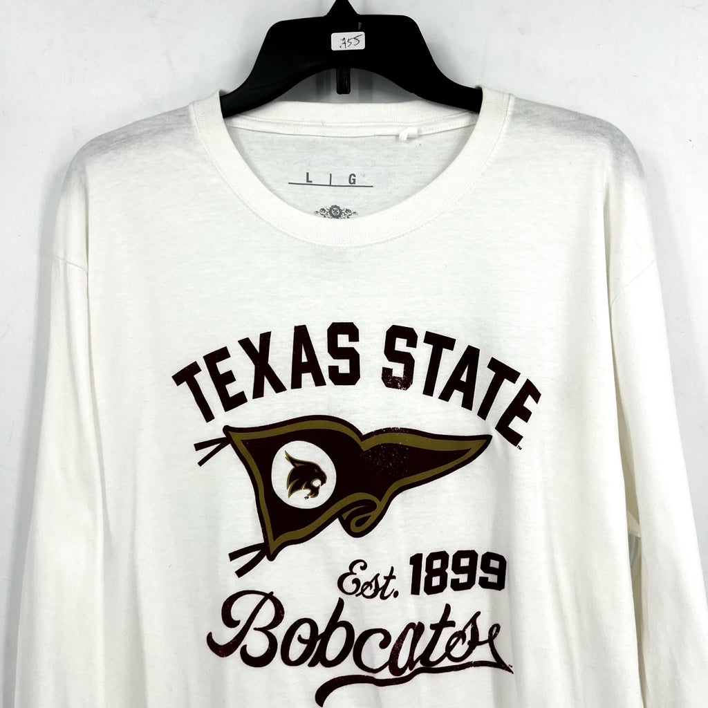THREE SQUARE Texas State University Pine Top Old Graphic T-shirt Large White NWT