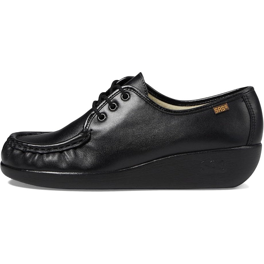 SAS Womens Bounce Lace Up Moc Shoes US 9.5 M Black Leather NWOB