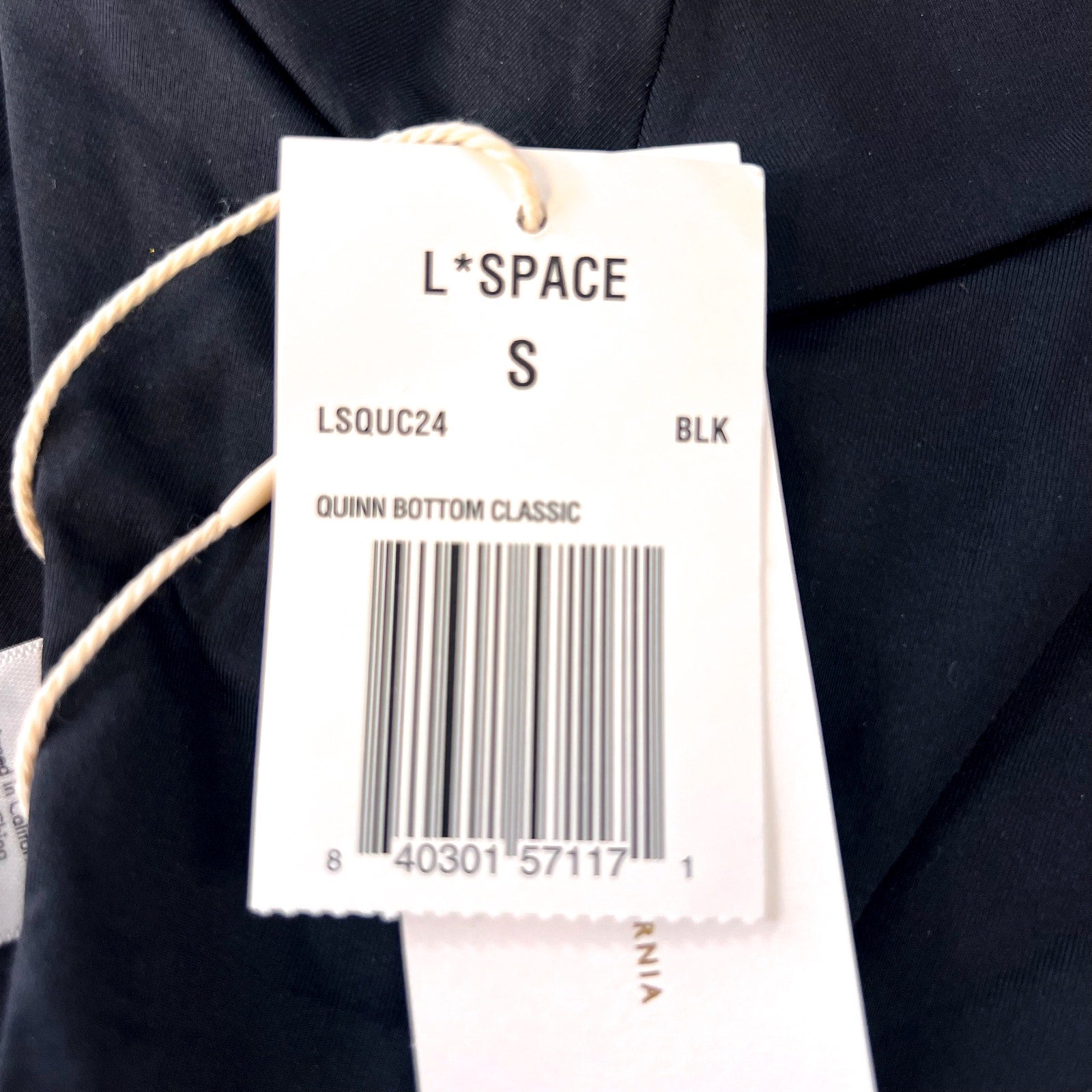 L*SPACE Women's Quinn Classic Bikini Bottom Small Black V Front NWT
