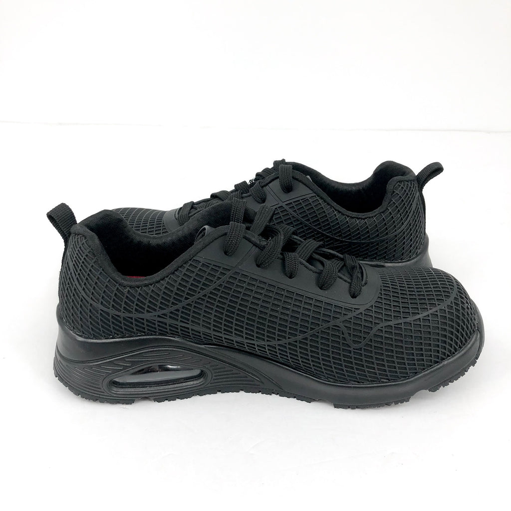 Skechers Work Womens Uno Deloney Shoes Size 5.5 Black Comp Toe NMT SR EH NIB